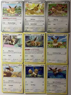 Pokemon TCG Eevee Collection From 9 Different Set English Cards NM - Image 1