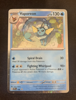Vaporeon SVP 168 Pokemon Cosmos Holo Prismatic Evolutions Black Star Promo Card - Image 1