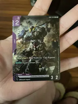 Bandai Gundam TCG Gundam Barbatos 1st Form GD02-054 LR Foil Unit Card - Image 1