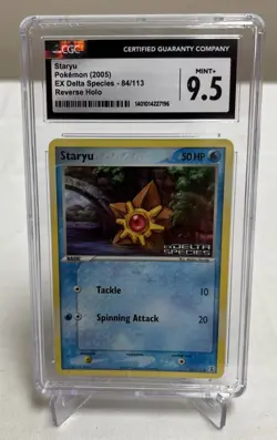 CGC 9.5 MINT + Staryu EX Delta Species 84/113 Reverse Holo Stamped Pokemon Card - Image 1