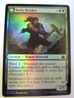 MTG Burly Breaker 174/277 Mid Midnight Hunt Uncommon Foil NM! - Image 1