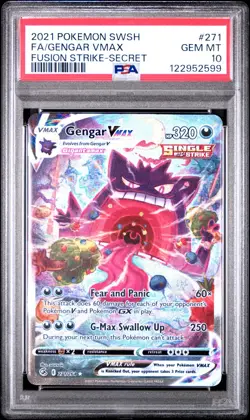 Pokemon Gengar VMAX Fusion Strike Secret Rare Full Alt Art #271 PSA 10 Gem Mint - Image 1