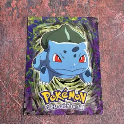 1991 Pokemon Topps TV Animation Black Logo E1 Bulbasaur - Image 3