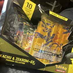 Pokemon Pikachu & Zekrom-GX Premium Collection Box with 10 Booster Packs English - Image 2
