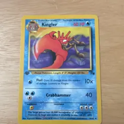Pokemon TCG Kingler Fossil 38/62 1st Edition Uncommon Stage 1 60 HP Regular Eng… - Image 1