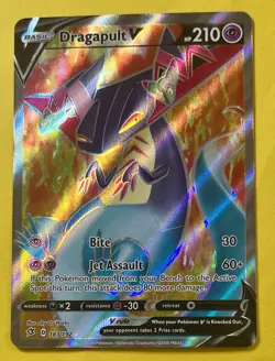 Dragapult V 2020 Pokemon Sword & Shield Rebel Clash FULL ART HOLO 183/192 - Image 1
