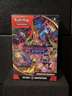 Pokemon TCG Mega Evolution Phantasmal Flames Booster Bundles New Sealed 6 Packs - Image 1