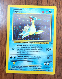Pokemon TCG Lapras Fossil 10/62 holo rare 1999 WOTC LP - Image 1