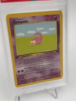 1999 POKEMON FOSSIL Trading Card SLOWPOKE #55/62 1ST EDITION graded PSA NM-MT 8 - Image 3