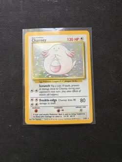 Pokemon TCG Chansey Base Set Holo Unlimited Rare Card 3/102 - Image 1