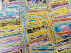 Large Pokemon Card Bundle Full Tin Cards Mixed Types Basic Pokemon Trainers - Image 2