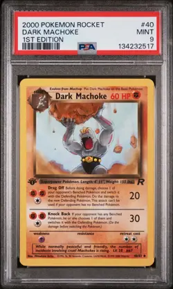 POKEMON CARD PSA 9 MINT Team Rocket 1ST Edition #40 Dark Machoke - Image 1