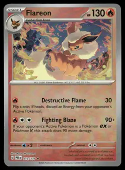Pokemon Cards Flareon 013/131 Reverse Holo Prismatic Evolutions Pokeball Rare NM - Image 1