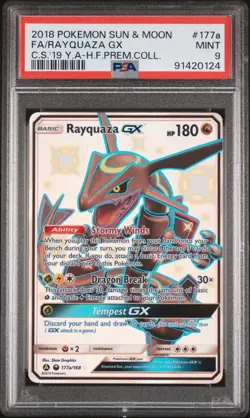 Pokemon Sun & Moon Rayquaza GX 177a/168 Full Art Promo Holo PSA 9 - Image 1