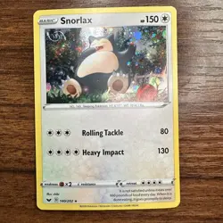 Pokemon TCG Snorlax 141/192 Rebel Clash Rare Cosmos Holo HD Swirl (x2) - Image 1