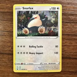 Pokemon TCG Snorlax 141/192 Rebel Clash Rare Cosmos Holo HD Swirl (x2) - Image 5