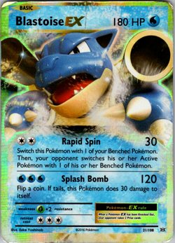 BLASTOISE EX - #21/108 - XY EVOLUTIONS - ULTRA RARE HOLO - POKEMON 2016 - Image 1