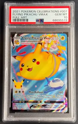 2021 POKEMON CELEBRATIONS FLYING PIKACHU VMAX FULL ART 007/025 PSA 10 GEM MINT - Image 1