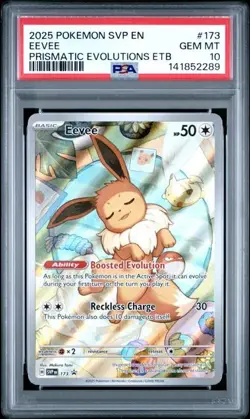 2025 POKEMON SVP EN-SV PRISMATIC EVOLUTIONS ETB PROMO #173 EEVEE PSA 10 - Image 1
