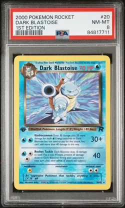 Pokemon Dark Blastoise Team Rocket 1st Edition PSA 8 Rare 20/82 2000 - Image 1
