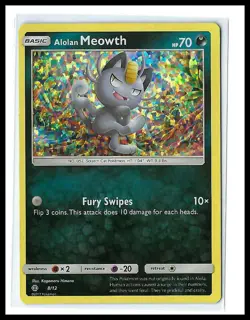Pokemon TCG - Alolan Meowth McDonald's Promos 2017 #008/012 - NM - Image 1