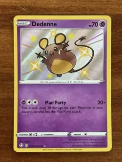 Pokemon TCG Dedenne SV051/SV122 Shiny Vault Shining Fates Holo Rare NM TCG Card - Image 1