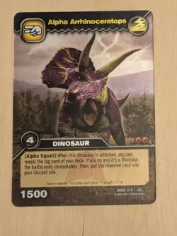 DKBD 018/100 ALPHA ARRHINOCERATOPS Dinosaur King Super Rare Foil Trading Card - Image 1