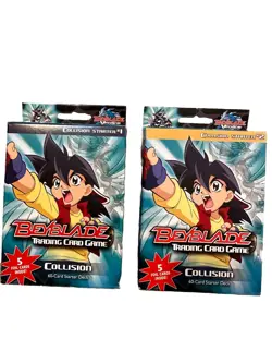 Beyblade 2003 Trading Card Game Collision 60-card Starter Deck #1 and #2 - Image 1