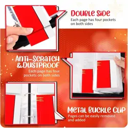 Pokemon Trading Card Binder Holds 480 Cards 60 Pages 4 Pocket Album Pikachu TCG - Image 3