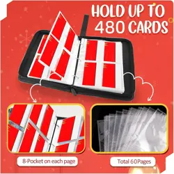 Pokemon Trading Card Binder Holds 480 Cards 60 Pages 4 Pocket Album Pikachu TCG - Image 4