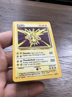 Pokemon TCG Zapdos Base Set 16/102 Holo Unlimited Holo Rare MP/LP - Image 1