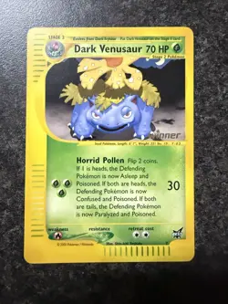 Pokemon Card TCG Dark Venusaur #7 Winner Stamp Best of Game Promo Card TCG NM - Image 1
