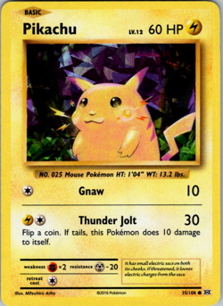 Pokemon TCG Pikachu 35/108 Cracked Ice Holo Deck Exclusive XY Evolutions - VLP - Image 1