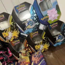 23 Pokemon EMPTY Tin Lot - Eevelutions Chrizard Marnie Tins - Image 3