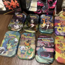 23 Pokemon EMPTY Tin Lot - Eevelutions Chrizard Marnie Tins - Image 4