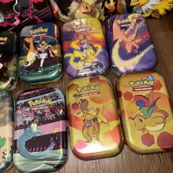 23 Pokemon EMPTY Tin Lot - Eevelutions Chrizard Marnie Tins - Image 5