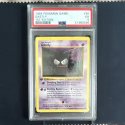 Pokemon Gastly 1st Edition Base Set Shadowless PSA 5 50/102 30 HP - Image 1