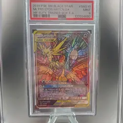 Pokemon Moltres Zapdos Articuno GX SM210 Black Star Promo Holo PSA 9 - Image 3