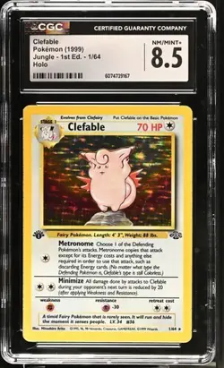 1999 Pokemon Jungle 1st Edition Clefable Holo CGC 8.5 NM/MINT+ - Image 1