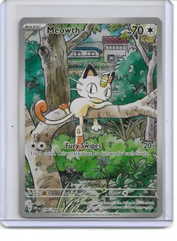 2025 Pokemon TCG Meowth Phantasmal Flames Illustration Rare #106/94 - Image 1
