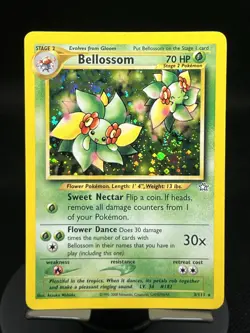 Pokemon TCG Bellossom 3/111 Neo Genesis Holo Rare (Swirled) MP - Image 1
