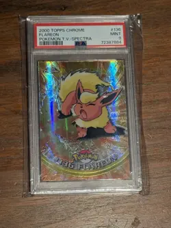 2000 Topps Chrome Pokemon Flareon TV Spectra #136 PSA 9 Mint - Image 1