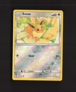 Eevee 155/214 Lost Thunder Reverse Holo Pokemon Card LP - Image 1