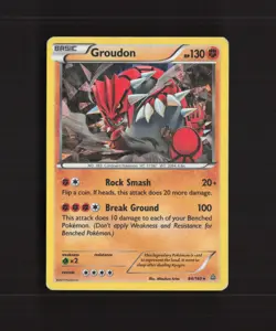 Groudon 84/160 Primal Clash Cracked Ice Holo Rare Pokemon Card DMG - Image 1