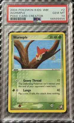 2004 Pokemon Kids' WB! Poke Card Creator # 2 Wurmple PSA 10 GEM MINT! Non Holo - Image 1