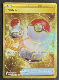 Switch 206/165 Scarlet & Violet 151 Gold Hyper Rare Pokemon TCG Card NM - Image 1
