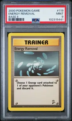 Pokemon Base 2 # 119 Energy Removal PSA 9 Card MINT! Trusted Seller! Free Ship! - Image 1