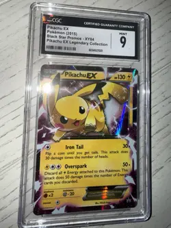 Pikachu EX XY84 CGC 9 Mint + 2015 Black Star Promo Pokemon Card - Image 4
