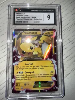 Pikachu EX XY84 CGC 9 Mint + 2015 Black Star Promo Pokemon Card - Image 5