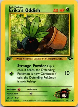 Erika's Oddish 70/132 1st Edition LP Pokemon Card TCG Gym Challenge - Image 1